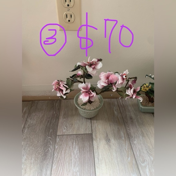 Elegant Pink Flower Bonsai Tree Home Accent - Picture 4 of 12